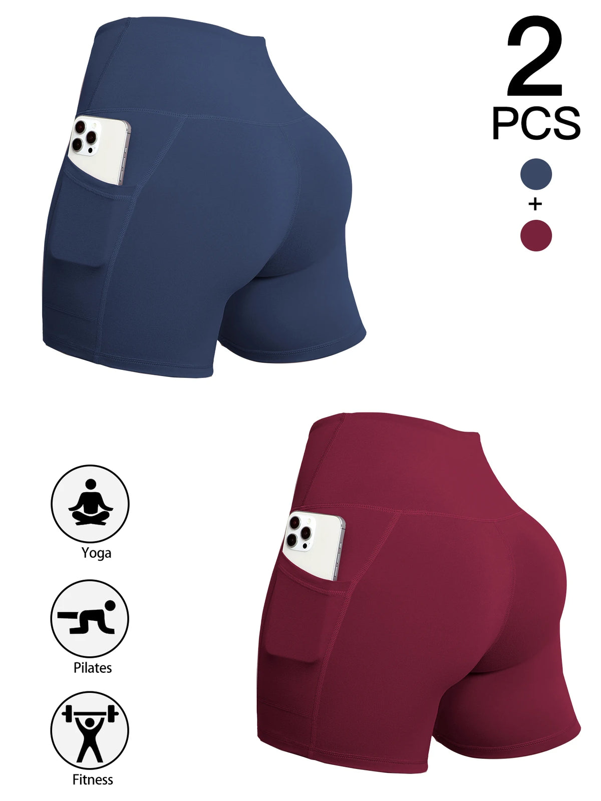 Promoção! Pague 1 Leve 2! Kit com 2 Bermudas Leggings com Bolso, Cintura Alta e Empina Bumbum!