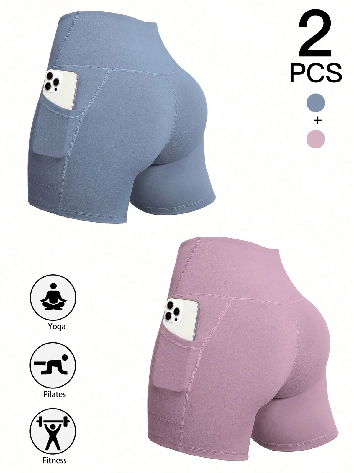 Promoção! Pague 1 Leve 2! Kit com 2 Bermudas Leggings com Bolso, Cintura Alta e Empina Bumbum!