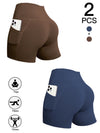 Promoção! Pague 1 Leve 2! Kit com 2 Bermudas Leggings com Bolso, Cintura Alta e Empina Bumbum!