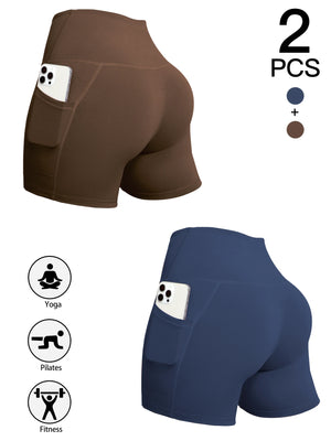 Promoção! Pague 1 Leve 2! Kit com 2 Bermudas Leggings com Bolso, Cintura Alta e Empina Bumbum!
